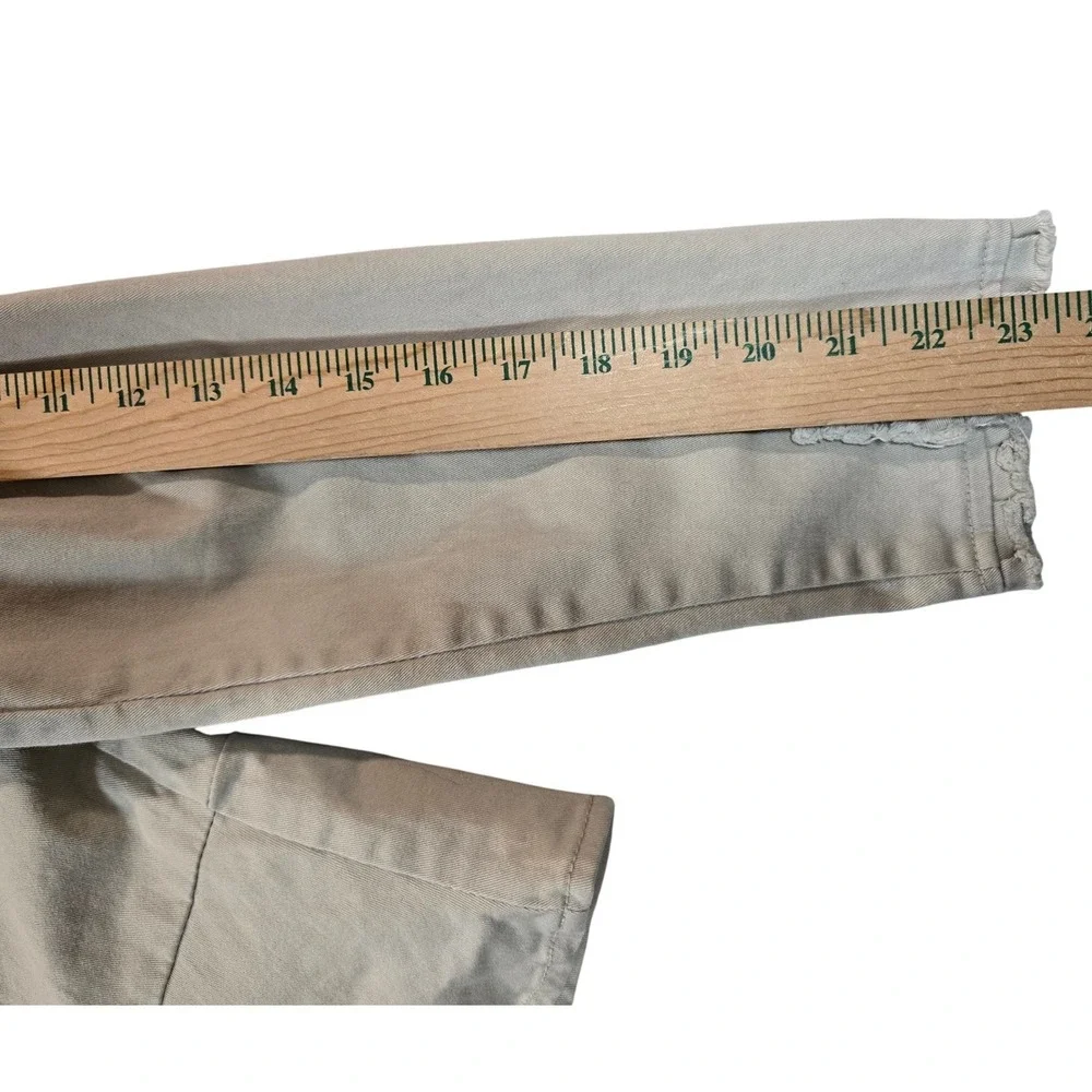 Feminine Denim Tan‎ Utility Blazer L (M) Jacket Boho-Utilitarian Texture-Focused